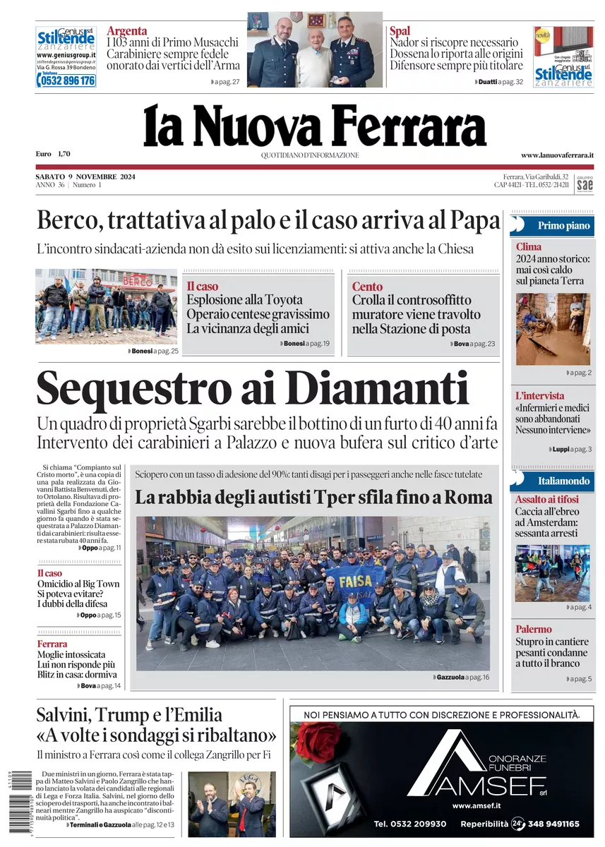 Prima-pagina-nuova ferrara-oggi-edizione-del-2024-11-09